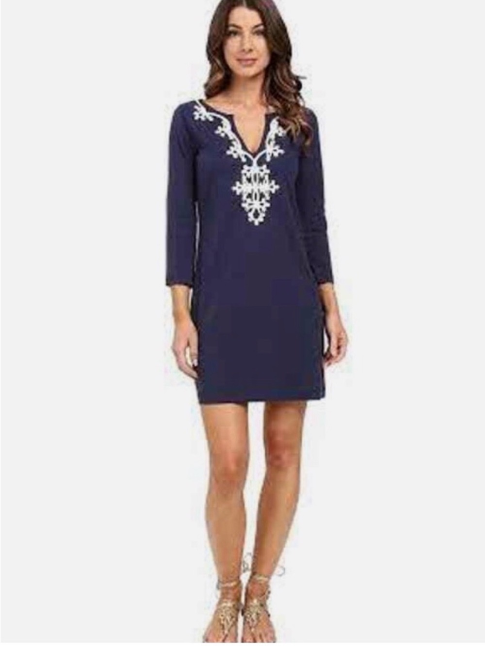 Lilly Pulitzer Marina Shift Cotton Dress in Navy